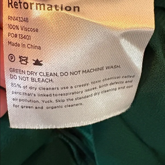 Reformation Winslow Short Sleeve Wrap Dress Emerald Green XS EUC - Picture 11 of 11